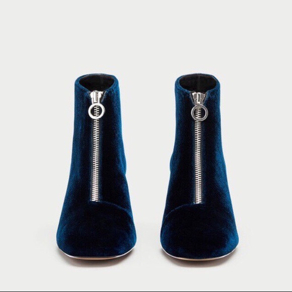 Zara royal blue velvet booties - Picture 6 of 8